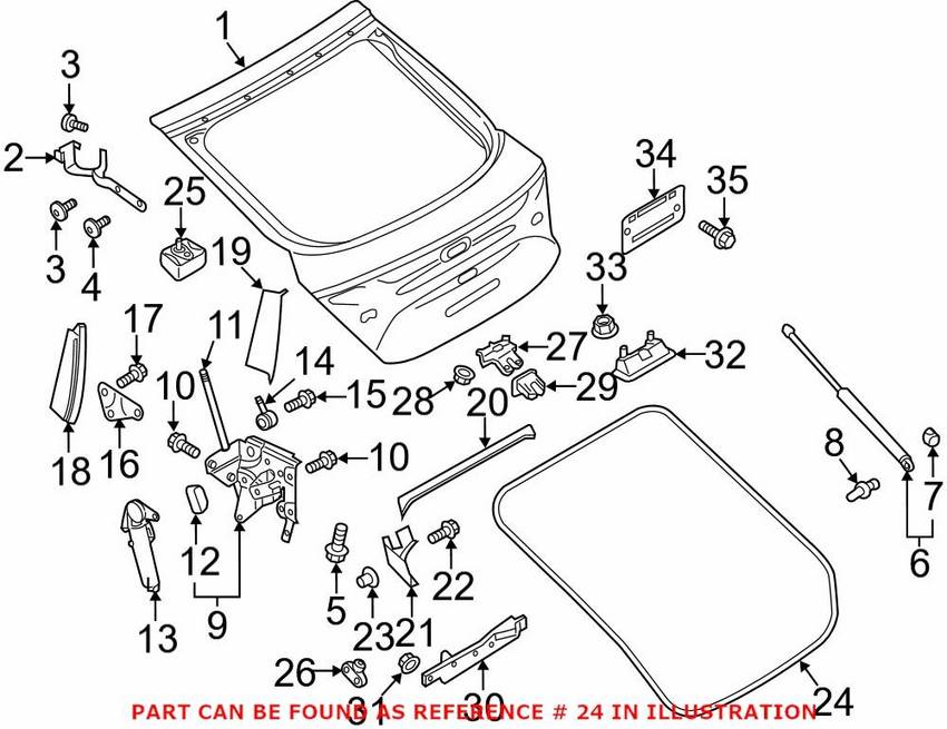 Audi Hatch Seal - Rear 4G8827705B